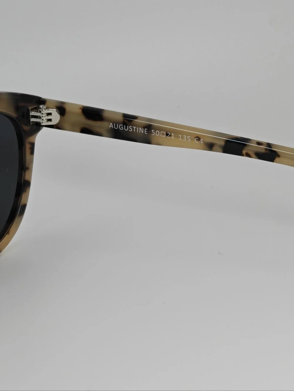 Augustine. Tortoiseshell Round Sunglasses with Dark Lenses.